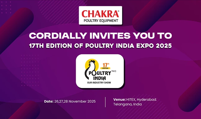 Visit Chakra Poultry Equipments at Poultry India 2025 – Hall 3, Stall N1–N5
